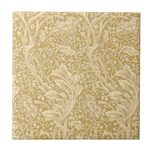 Vintage William Morris Arcadia Gold Nahtlos Fliese