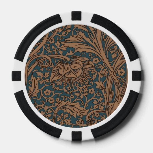 Vintage William Morris Arcadia Nahtlos Pokerchips (Vorderseite)