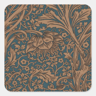 Vintage William Morris Arcadia Nahtlos Quadratischer Aufkleber