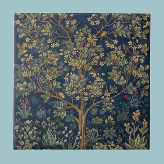 Vintage William Morris–Baum des Lebens  Fliese