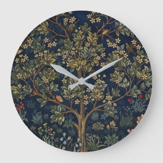 Vintage William Morris–Baum des Lebens Große Wanduhr (Vorderseite)