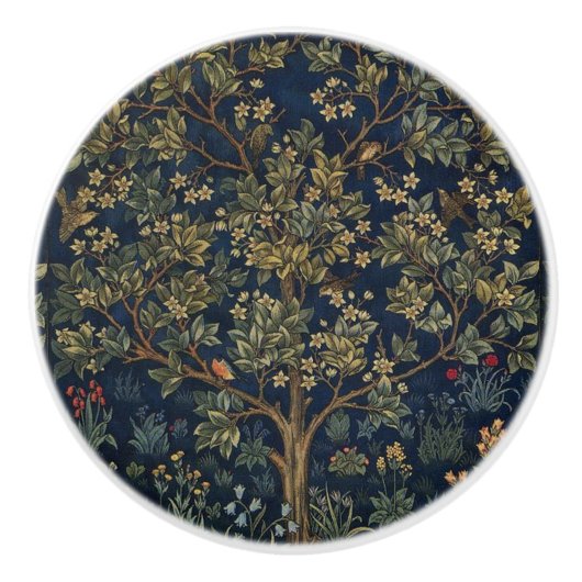 Vintage William Morris–Baum des Lebens Keramikknauf (Vorderseite)