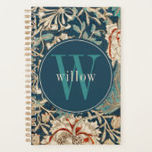 Vintage-William-Morris-Blumenmonogramm Planer (Vorderseite)