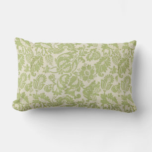 Vintage-William-Morris-Blumenmuster Grün   Lendenkissen