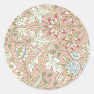 Vintage-William-Morris-Blumenmuster Runder Aufkleber