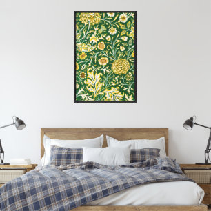 Vintage William Morris Cherwell Grün Blumen Kunst Leinwanddruck