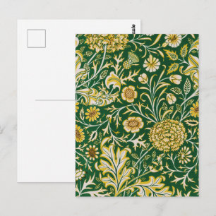 Vintage William Morris Cherwell Grün Blumen Kunst Postkarte