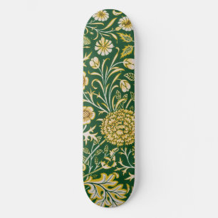 Vintage William Morris Cherwell Grün Blumen Kunst Skateboard