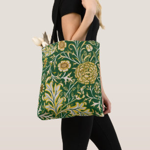 Vintage William Morris Cherwell Grün Blumen Kunst Tasche