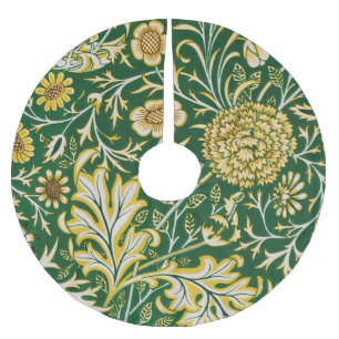 Vintage William Morris Cherwell Grün Floral Art Polyester Weihnachtsbaumdecke