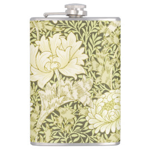 Vintage-William-Morris-Chrysanthemen-Muster Flachmann