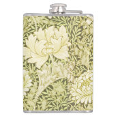 Vintage-William-Morris-Chrysanthemen-Muster Flachmann (Rückseite)