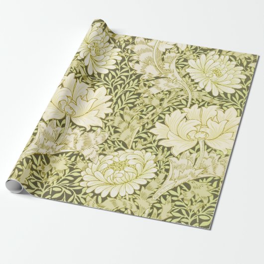 Vintage-William-Morris-Chrysanthemen-Muster Geschenkpapier (Ungerollt)