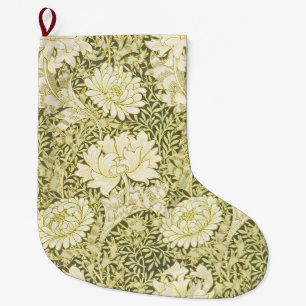 Vintage-William-Morris-Chrysanthemen-Muster Großer Weihnachtsstrumpf