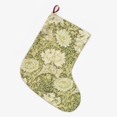 Vintage William Morris Chrysanthemum Pattern Großer Weihnachtsstrumpf (Vorderansicht (hängend))