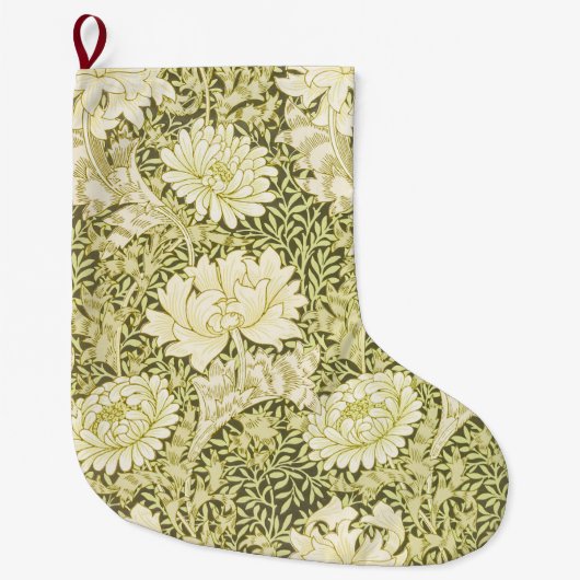 Vintage William Morris Chrysanthemum Pattern Großer Weihnachtsstrumpf (Vorderseite)