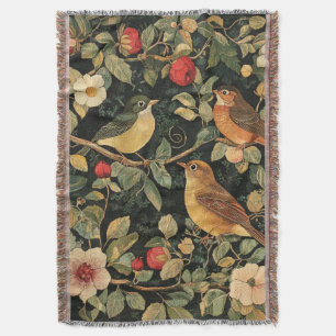Vintage William Morris Cottage Core Florale Vögel Decke