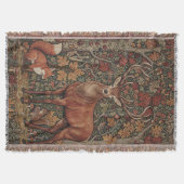 Vintage William Morris Cottage Deer Fall Decke (Vorderseite)