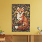 Vintage William Morris Cottage Fuchs Herbst Leinwanddruck (Insitu (Wohnzimmer))