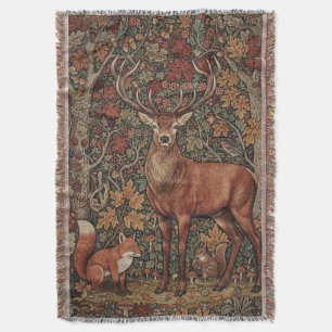 Vintage-William-Morris-Cottage-Hirsch-Herbst Decke