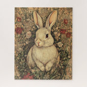 Vintage William Morris Cottage Tan Rabbit Puzzle (Vertikal)