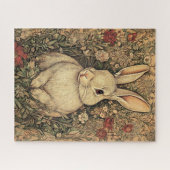 Vintage William Morris Cottage Tan Rabbit Puzzle (Horizontal)