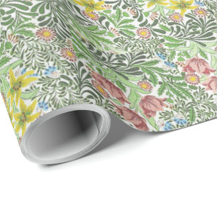 Vintage William Morris Floral Blumen Grünzeug Geschenkpapier