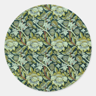 Vintage William Morris Floral Wey Muster Runder Aufkleber