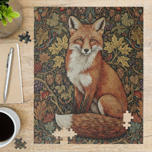 Vintage-William-Morris-Fuchs-Wald-Kunst Puzzle