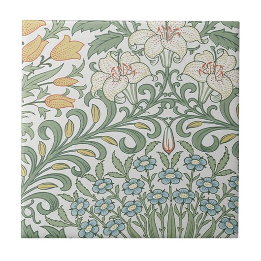 Vintage William Morris Garten Fliese (Vorderseite)
