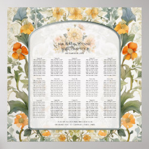 Vintage William Morris Gelbe Sitztabelle Poster