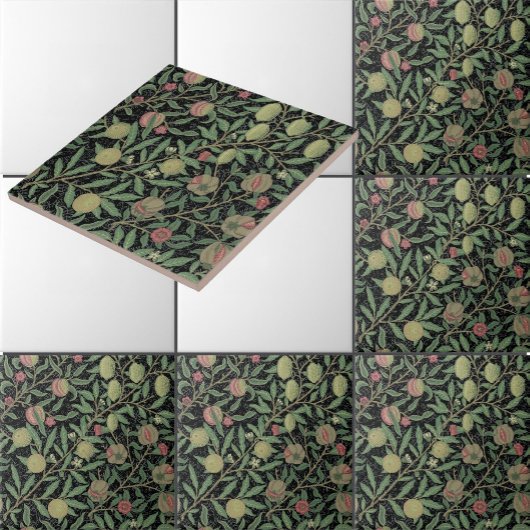 Vintage-William-Morris-Granatäpfel-Fruchtmuster Fliese