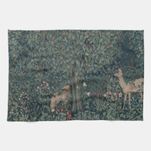 Vintage-William-Morris-Grünanlage-Waldtiere Geschirrtuch