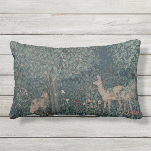 Vintage-William-Morris-Grünanlage-Waldtiere Kissen Für Draußen
