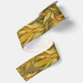 Vintage William Morris Herbstmais Satinband (Rückseite)