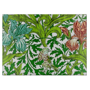 Vintage-William-Morris-Iris-Vogel-Blumenmuster Schneidebrett