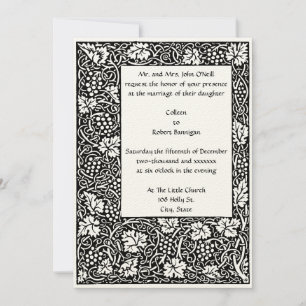 Vintage-William-Morris-Kelmscott-Weinreben-Rand Einladung