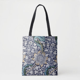 Vintage William Morris Kennet Blau Blumenmuster Tasche
