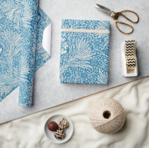 Vintage-William-Morris-Kunst in Blau Geschenkpapier