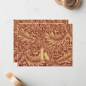 Vintage William Morris Larkspur Musterkarte Mitteilungskarte (Vorderseite/Rückseite Beispiel)