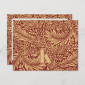 Vintage William Morris Larkspur Musterkarte Mitteilungskarte (Vorne/Hinten)
