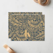 Vintage William Morris Larkspur Musterkarte Mitteilungskarte (Vorderseite/Rückseite Beispiel)