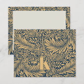 Vintage William Morris Larkspur Musterkarte Mitteilungskarte (Vorne/Hinten)