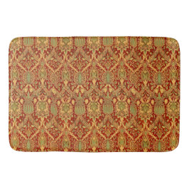 Vintage-William-Morris-Muster Rot Türkis Gold Badematte