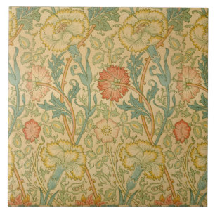 Vintage William Morris Pink und Rose Fliese