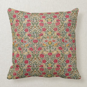 Vintage William Morris Rose Rosa Gelbvogel Flor Kissen