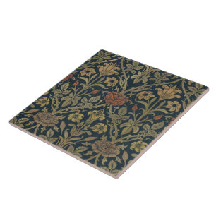 Vintage William Morris Rose und Lilie Fliese