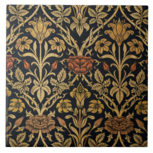 Vintage William Morris Rose und Lilie Fliese