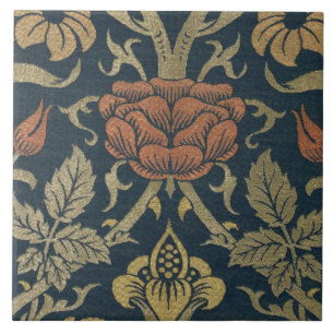 Vintage William Morris Rose und Lilie Fliese