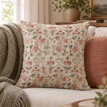 Vintage-William-Morris-Rost-Wasserfarben-Blumenmus